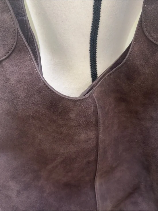 Margot Hobo chocolate brown Suede Shoulder Tote Bag (NWT) - Picture 4 of 5